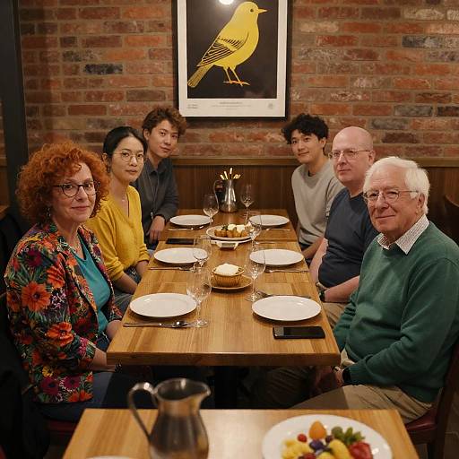 Cozy Restaurant Gathering with Diverse Guests