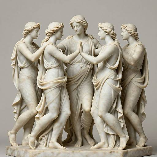 Timeless Marble Figures in Sacred Embrace