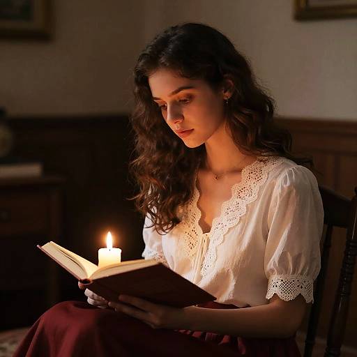 Candlelit Reading in Cozy Room