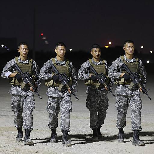 Nighttime Formation of Camouflaged Soldiers