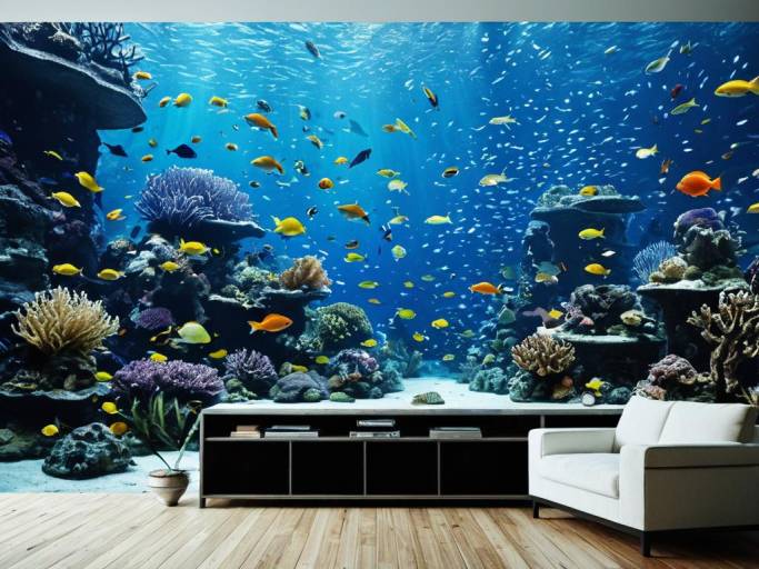 Vibrant Fantasy Underwater Aquarium Scene