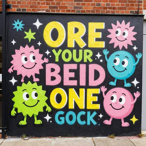 Vibrant Playful Street Art Mural