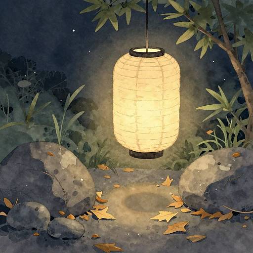 Lampe Japonaise Jardin Zen Nuit