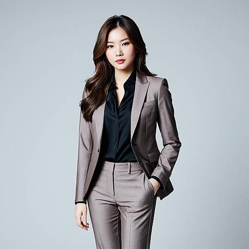 Elegant Solo Girl in Dressy Pant Suit