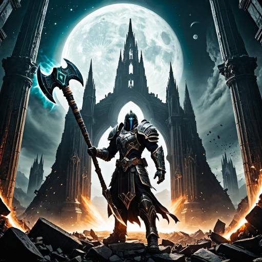 Celestial Guardian in Ruined Cathedral