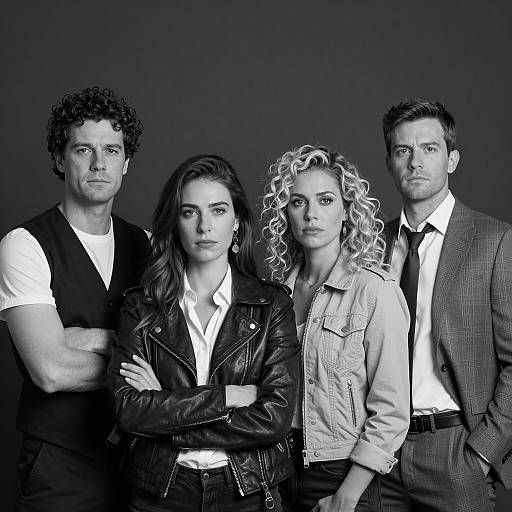 Serious Group Portrait in Black and White