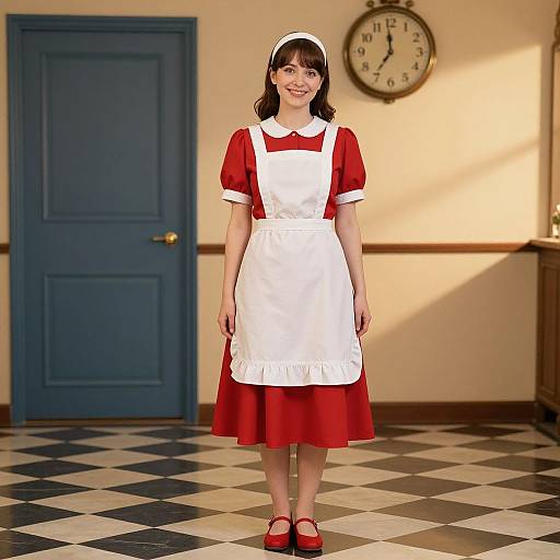 Cozy Vintage Woman in Apron