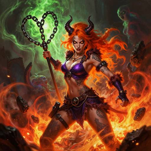 Fiery Demon Hunter in Arcane Battle