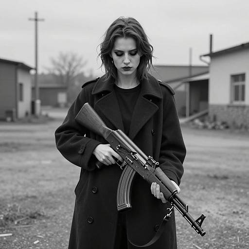Moody Portrait of a Contemplative Woman