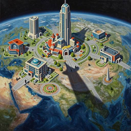 Isometric Sci-Fi Dystopian Gated Community