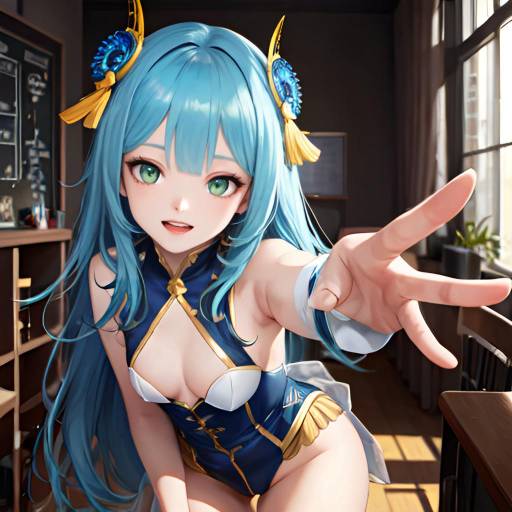 Dynamic Anime Girl in Magical Attire