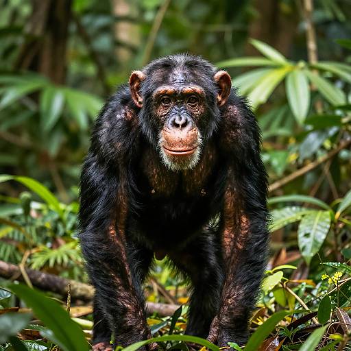 Photorealistic Chimpanzee in Jungle