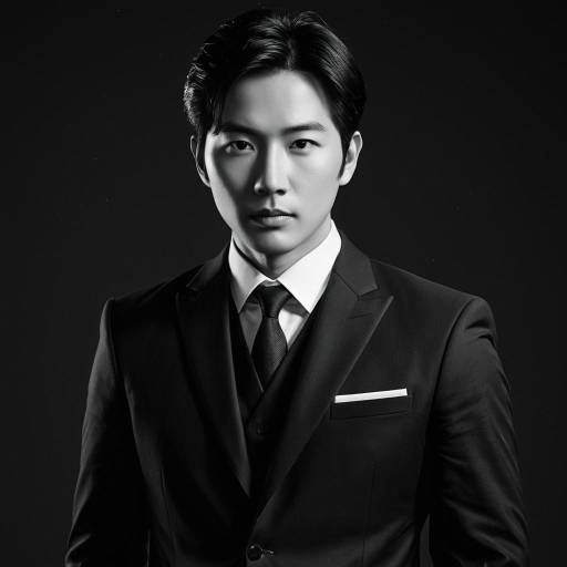 Man in Formal Dark Suit with Intense Look
