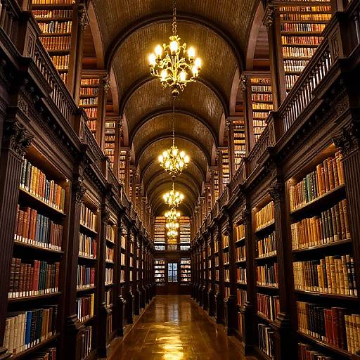 Grand Vaulted Library Interior Perspective