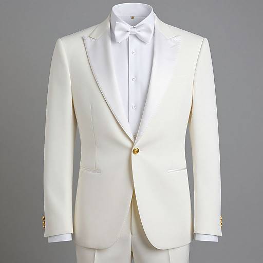 Elegant White Shawl Lapel Tuxedo