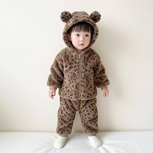 Child in Leopard Print Outfit