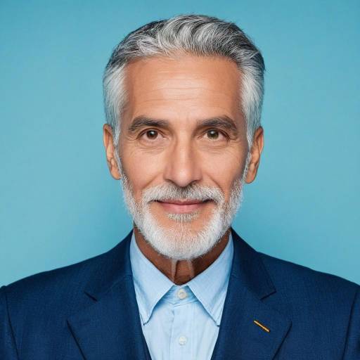 Old Man Portrait with Blue Theme