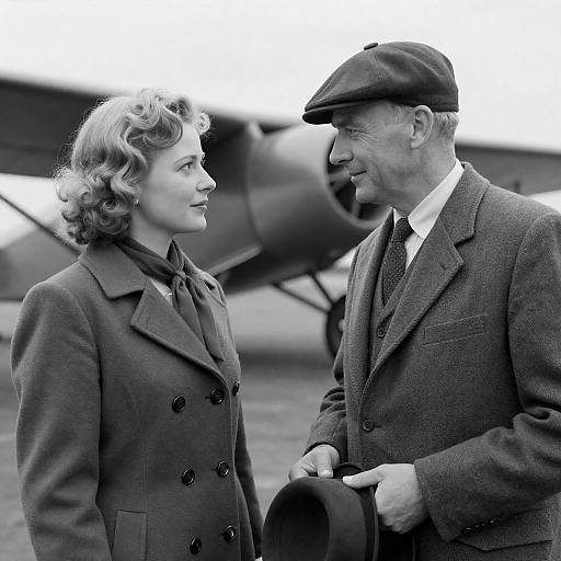 Vintage Black-and-White Couple Portrait