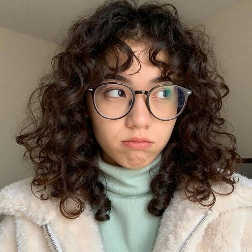 Young Woman in Green Turtleneck Portrait