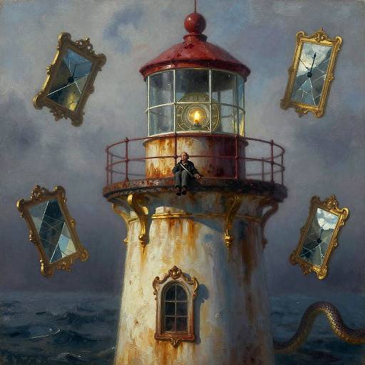 Weary Lighthouse Keeper in Forgotten Tower