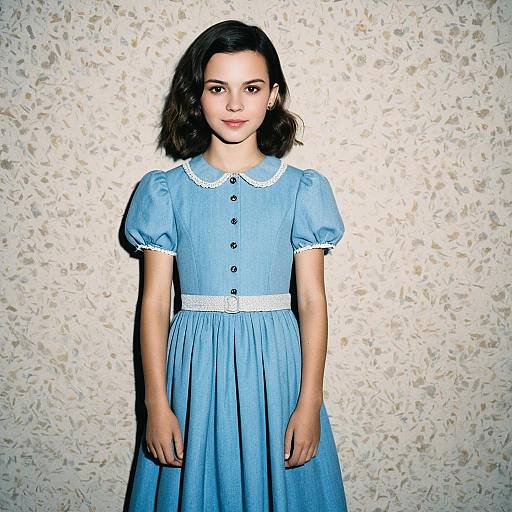 Millie Bobby Brown Blue Dress Portrait