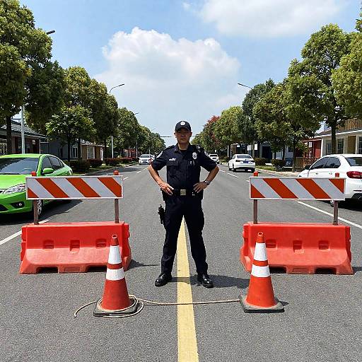 Police Officer on Duty in Urban Setting