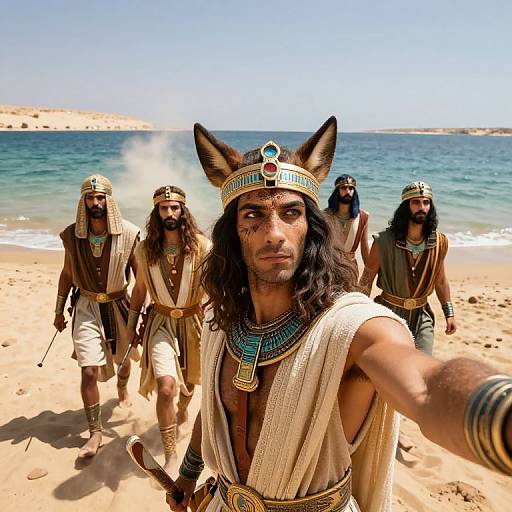 Hyperrealistic Israelites Selfie Crossing Red Sea