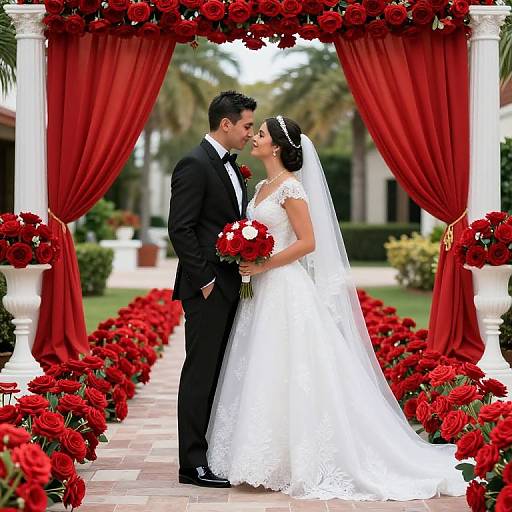 Miami Red and White Wedding Photography