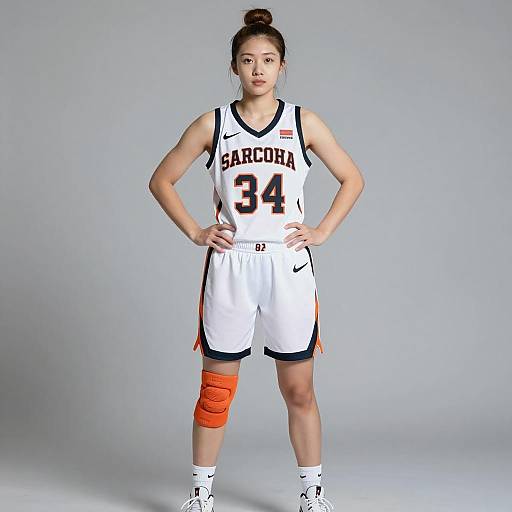 Young Woman in Syracuse Basketball Jersey