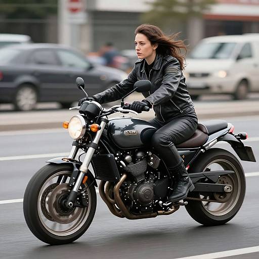 Photorealistic Motorcyclist in Leather Gear