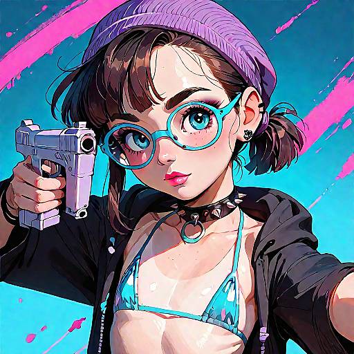 Gothic Girl with Slingshot Bikini Look