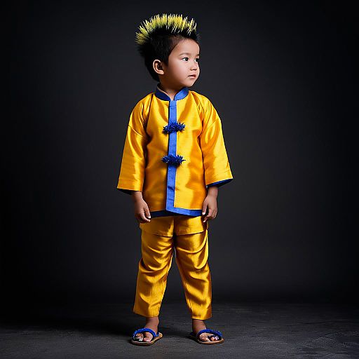 Young Boy in Elegant Tang Suit Portrait