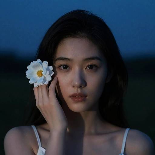 Photorealistic Space Portrait with Flowers