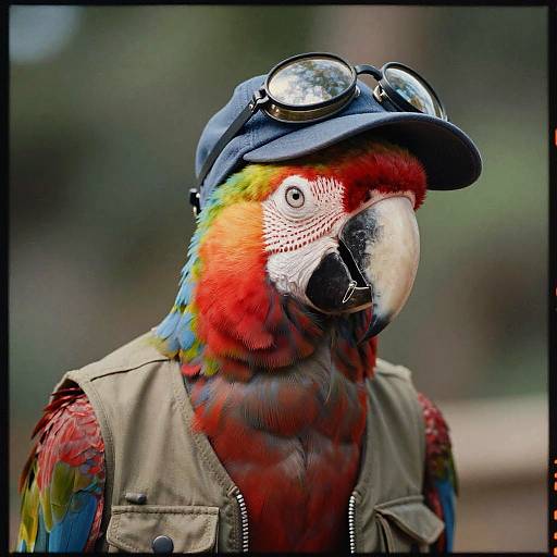 Scarlet Macaw Aviator Portrait