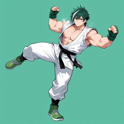 Dynamic Pose of a Muscular Man Dynamic Pose of a Muscular Man