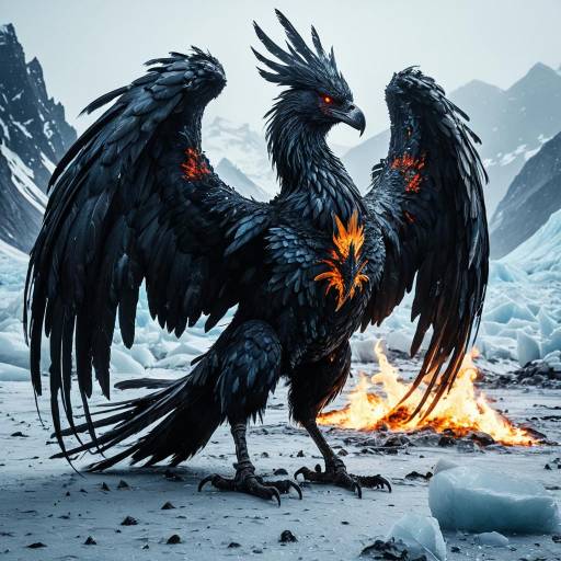 Necrotic Phoenix in Icy Wasteland