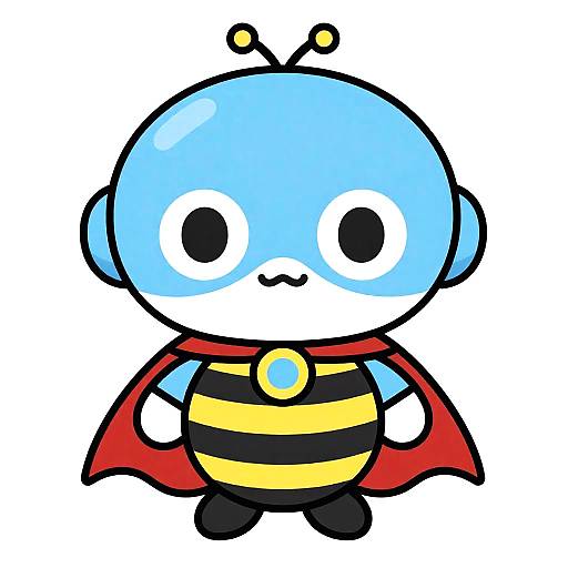 Cute Miss Mascot Superhero Sticker