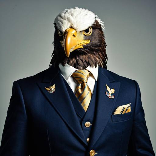 Politician Eagle in Navy Blazer Stance