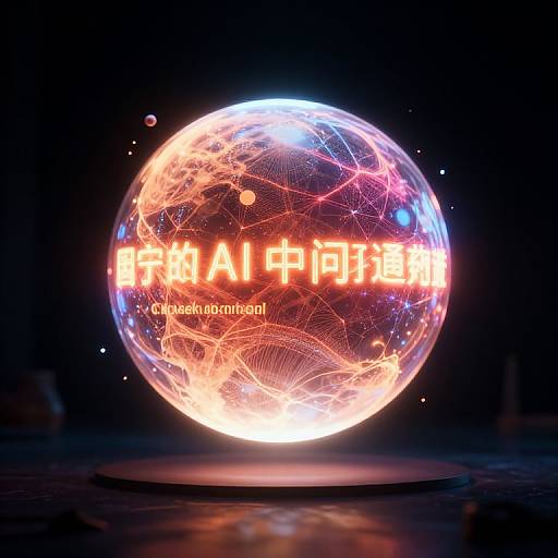 Glowing, neon-lit globe with 