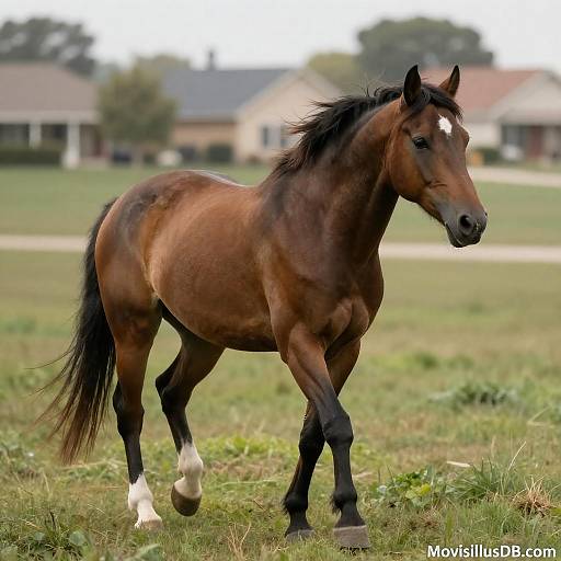 Graceful Brown Horse on a Hill
