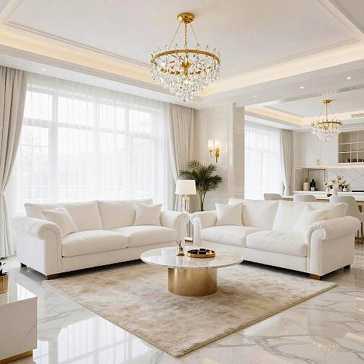 Luxury White Minimalist Living Room