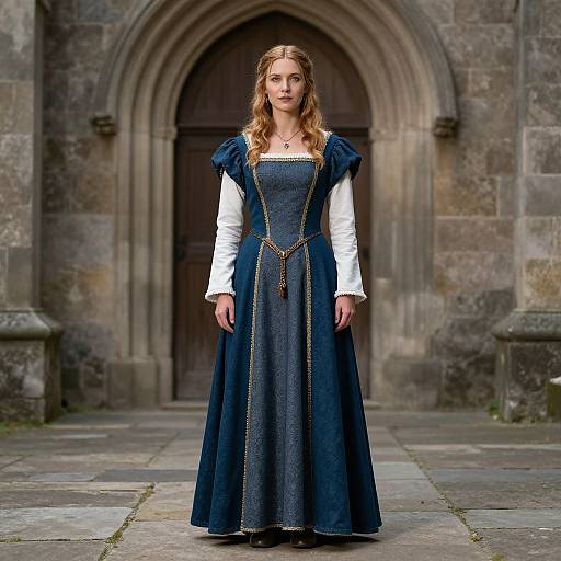 Medieval Maiden in Stone Building