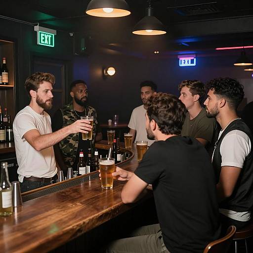 Vibrant Nightclub Bar Gathering Scene