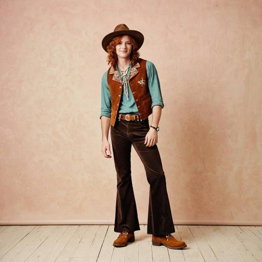 Young Man in 70s Retro Outfit