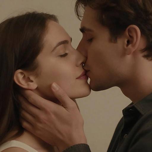 Intimate Close-Up Kiss Between Couple