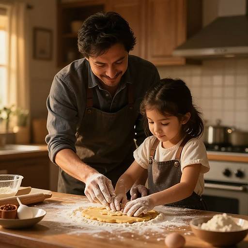 Father Daughter Baking Warmth