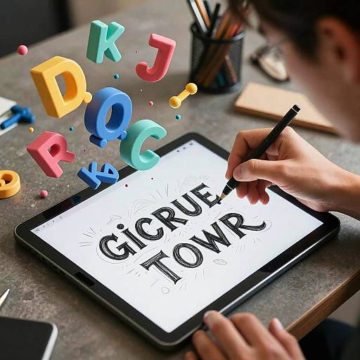 Creative 3D Font Design Scene