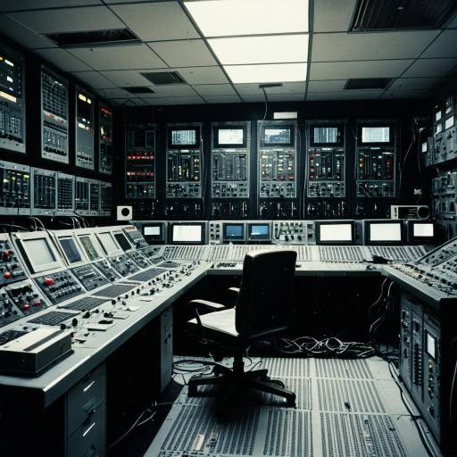 Industrial Control Room with Console Panels