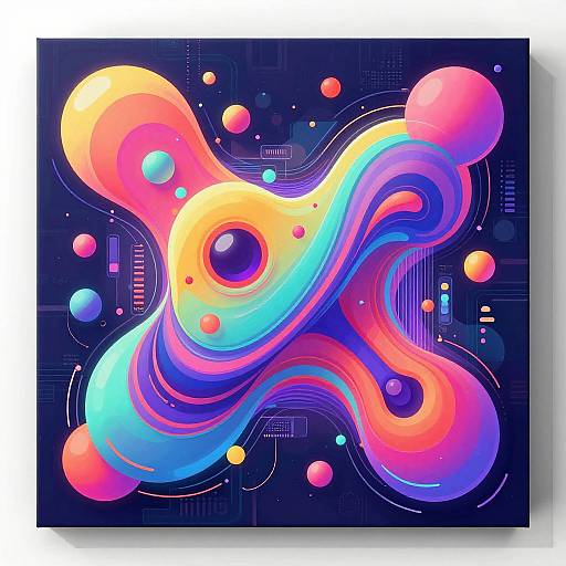 Futuristic Neon Cyber Art Design