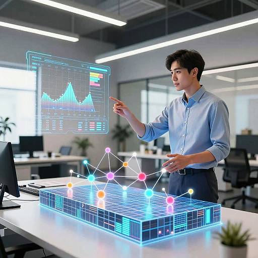 Futuristic AI Project Planning Visual
